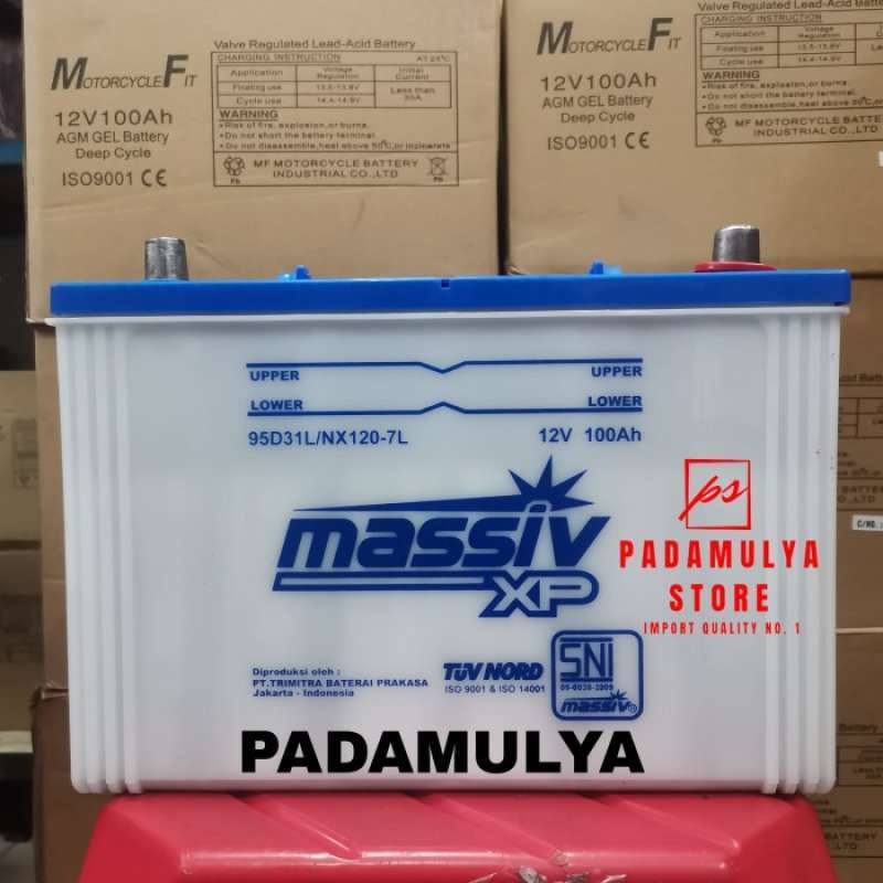 Promo Aki Basah Massiv Xp Nx120-7L 12V 100Ah 95D31L Battery Pajero