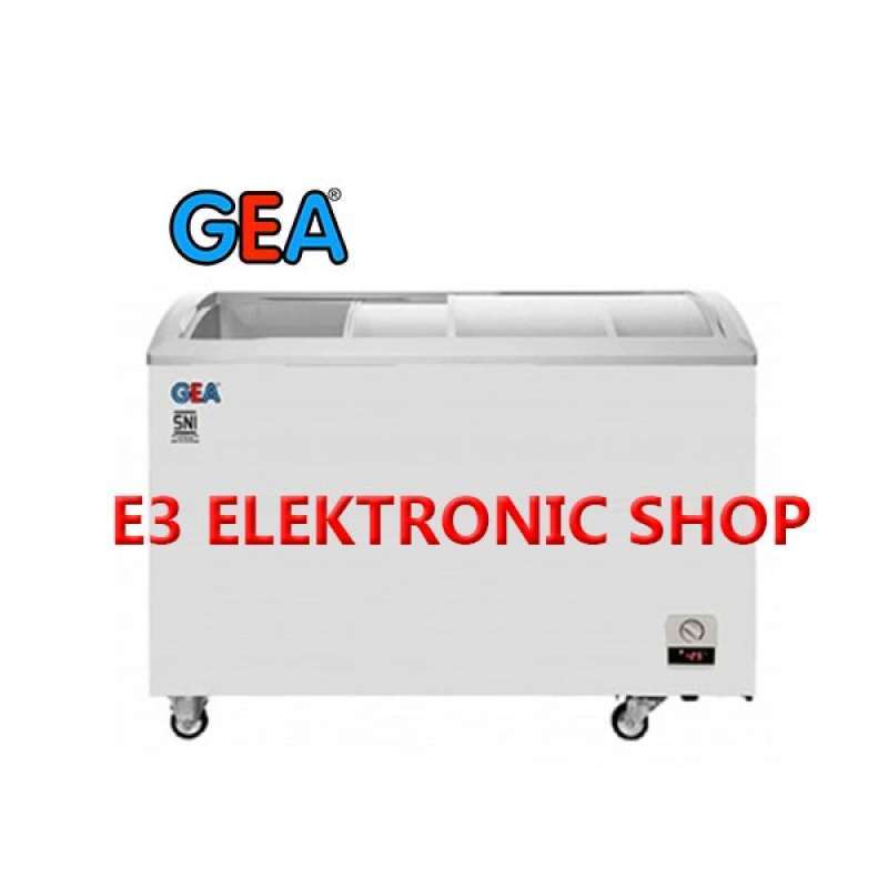 Jual Gea Sd 303 Chest Freezer Sliding Curve Glass 330 Liter di Seller