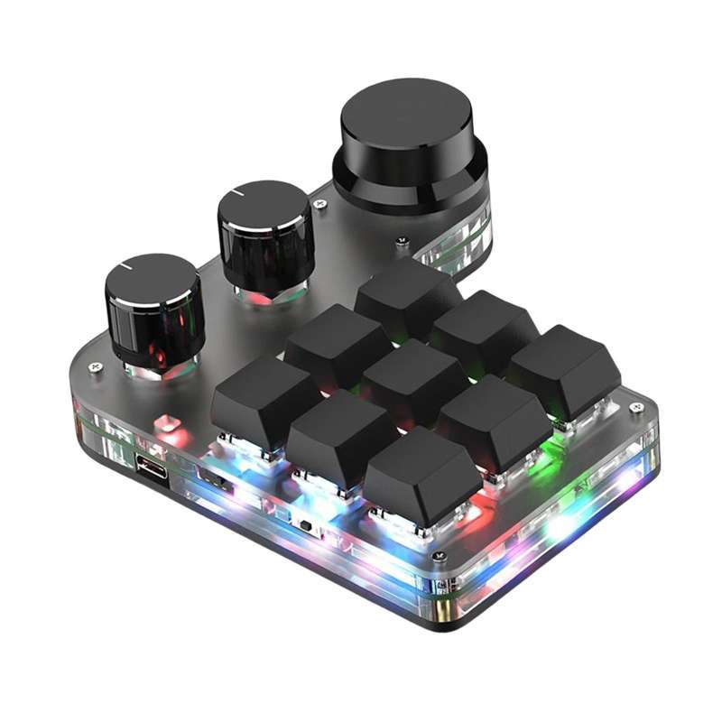 Promo Mini Keyboard RGB Lightweight 9 Keys for Audio Volume Control