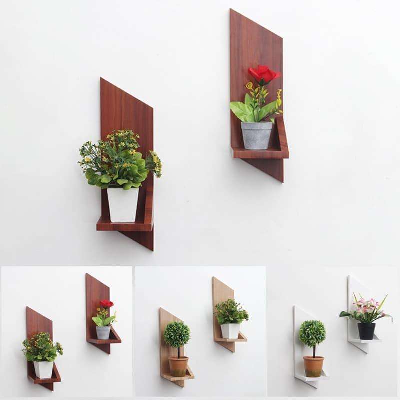 Jual Rak Kayu / Rak Susun / Rak Bunga 2 Pcs Model Jajar Genjang