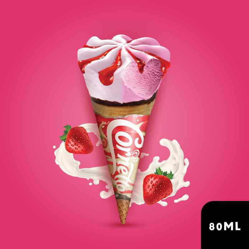Promo Jakarta - Wall’s Cornetto Classico Strawberry Es Krim [80 Ml
