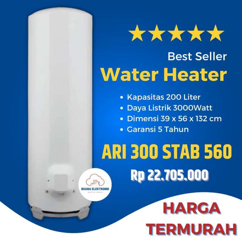 Jual ARISTON WATER HEATER PEMANAS AIR 300L ARI 300 STAB 560 THER ARI