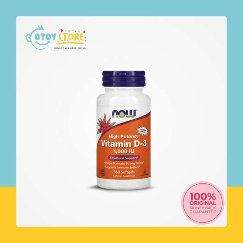 Jual Now Foods High Potency Vitamin D3 1000 IU 360 SoftGels di Seller