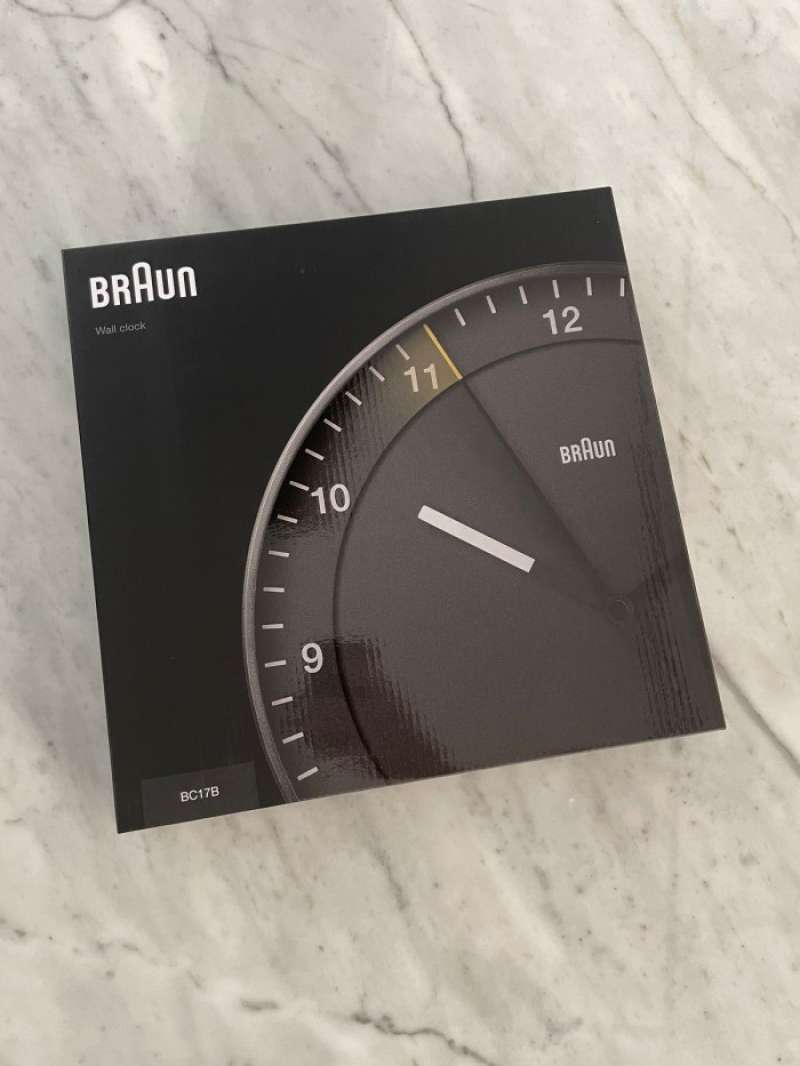 Promo Braun Classic Large Analogue Wall Clock Black BC17B Jam Dinding