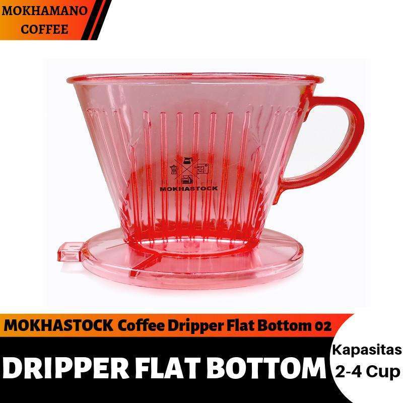 Jual MOKHASTOCK Flat Bottom Pour Over Coffee Dripper Size 02 Clear Red