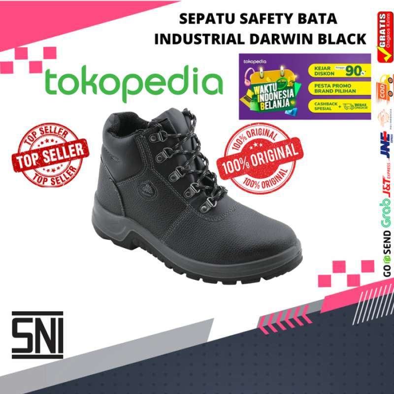 Jual Sepatu Safety Bata Industrial Darwin Black / Safety Shoes Bata