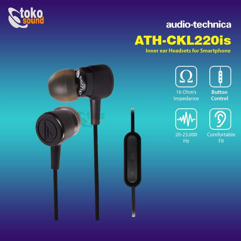 Jual Audio Technica ATHCKL220iS In Ear Headphone with Microphone di