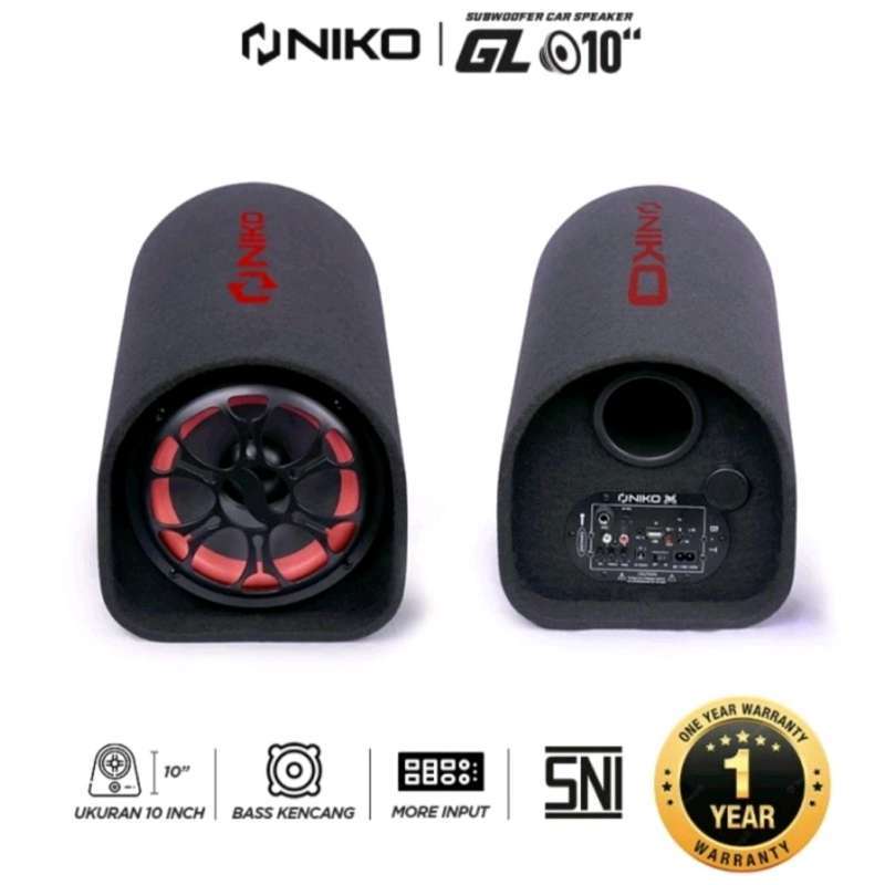 Jual NIKO GL10 Speaker Tabung Subwoofer Mobil 10 inch 100 Watt
