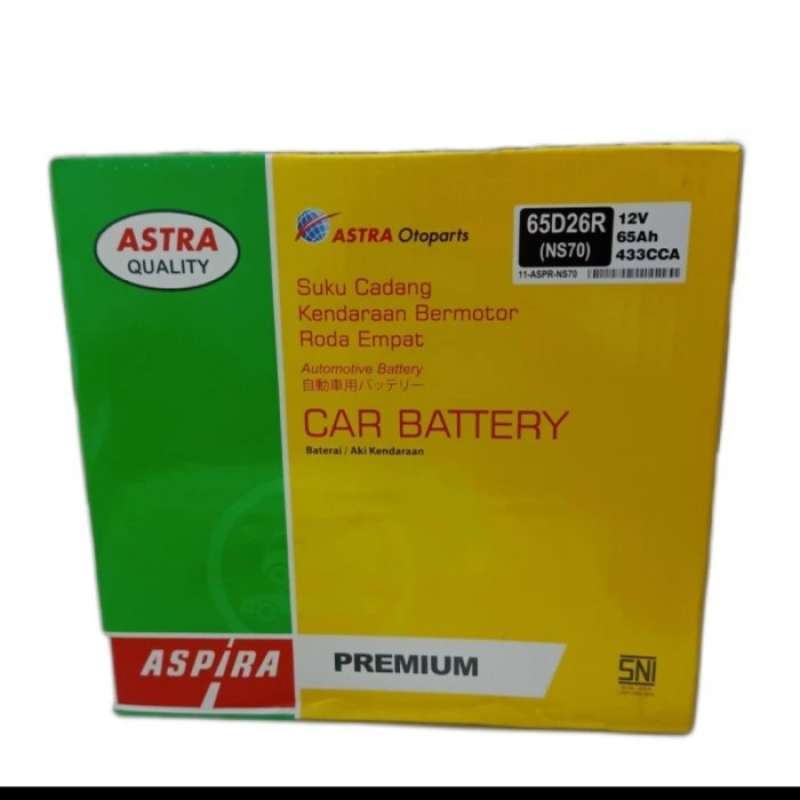 Promo ASPIRA Aki/Accu/Battery Basah NS70/NS 70 (65D26R) ELF NKR 55/66