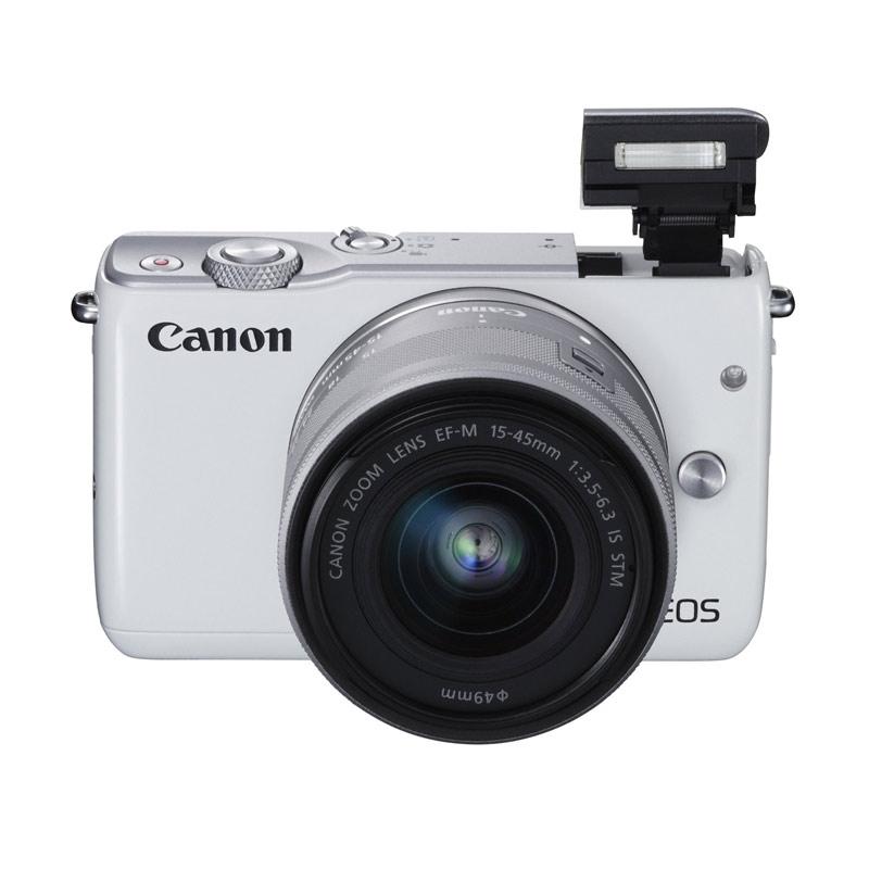 Jual Canon EOS M10 Kamera Mirrorless with EFM1545mm+55200mm White