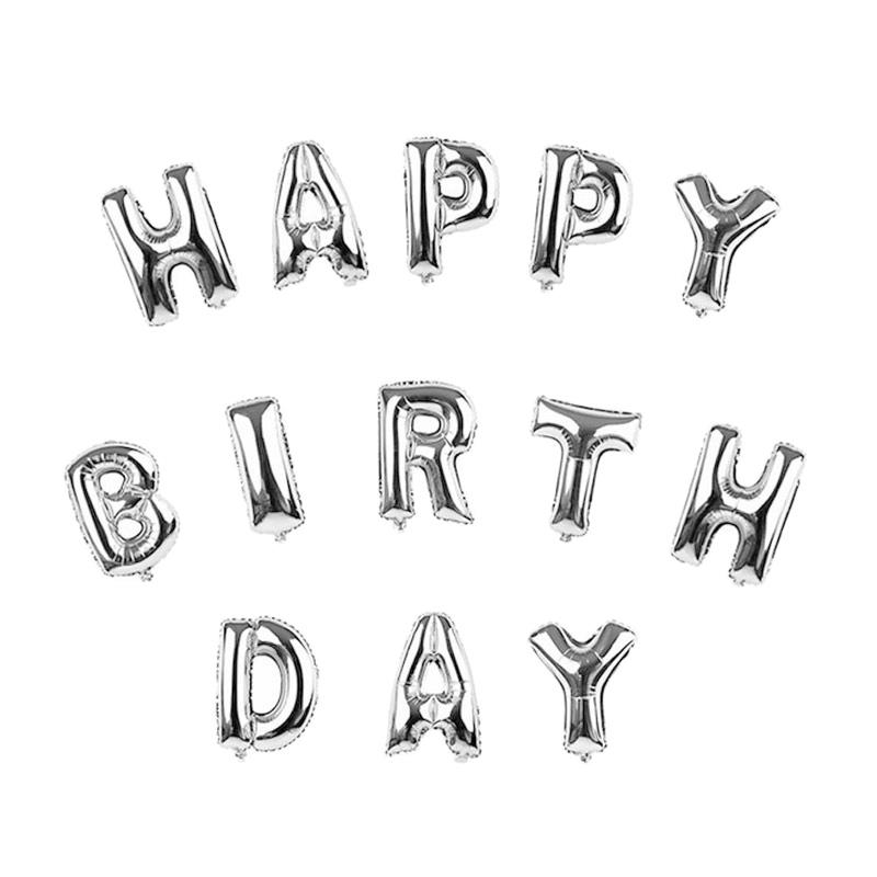 Jual SJQ Balon Huruf H appy Birthday - Silver Online
