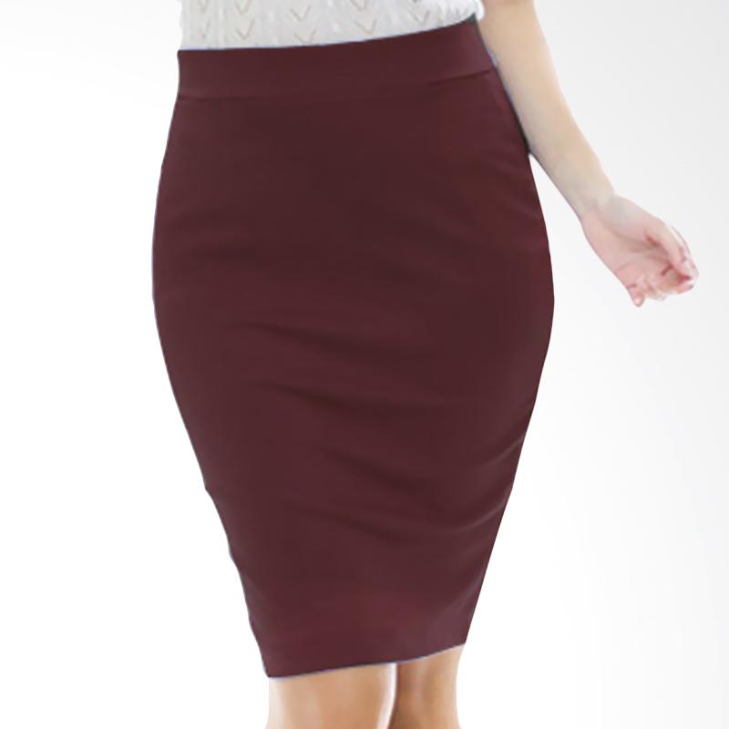 Jual Rasya Rok Wedges Pencil Pendek Skirt - Maroon Online