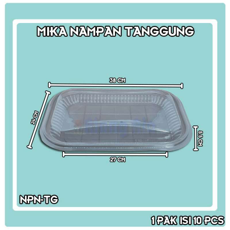 Jual Mika Nampan Plastik Uk Tanggung / Medium + Tutup Bening Wadah ...