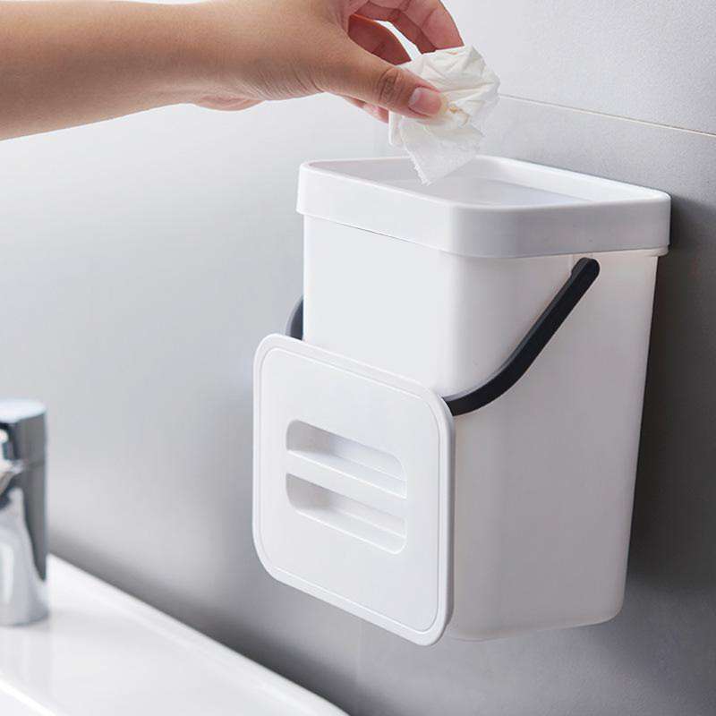Jual Trash Can, Wall Mounted Waste Bin, Hanging Garbage Can for Kitchen