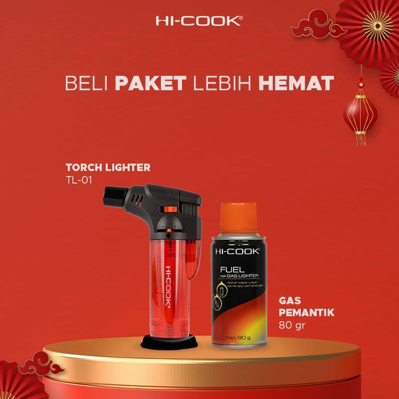 Promo Paket Hoki 2 Hicook Torch Lighter Tl01 + Gas Pemantik 80 Gr Diskon 50 Di Seller Hicook
