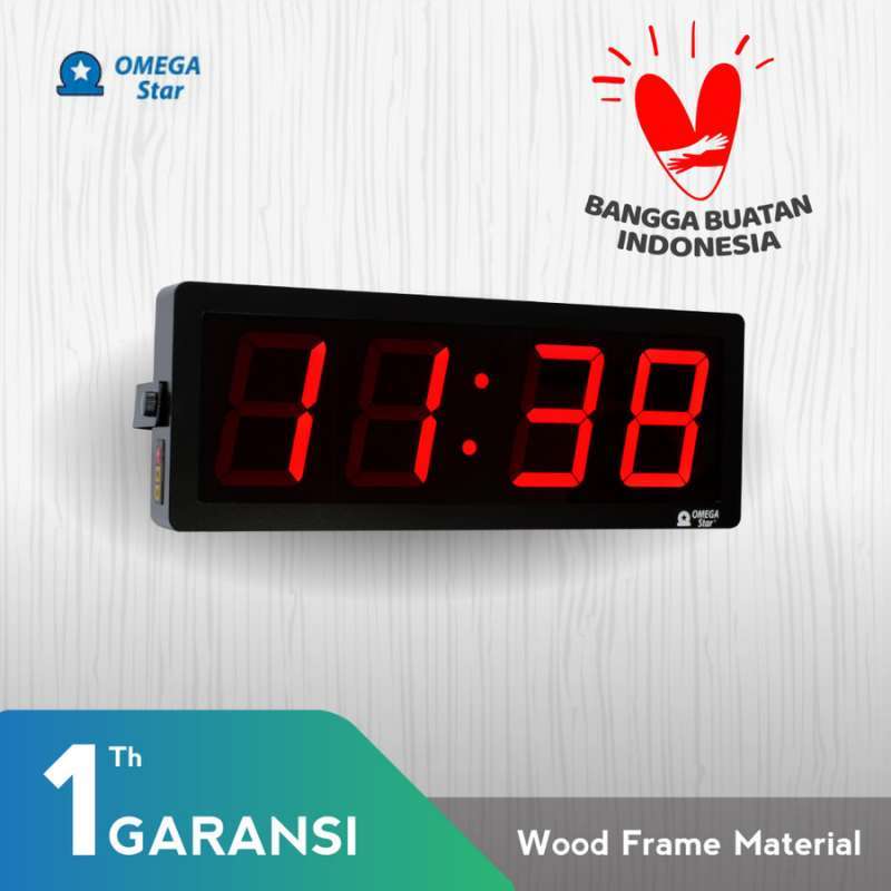 Jual Jam Digital Dinding Kayu 3inch/Wooden Digital Clock Modern