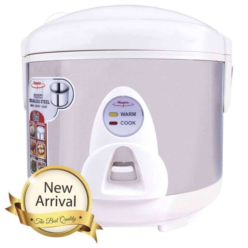 Promo Maspion Rice Cooker 1.2 Liter 350 Watt Silver Mrj109Ss Silver