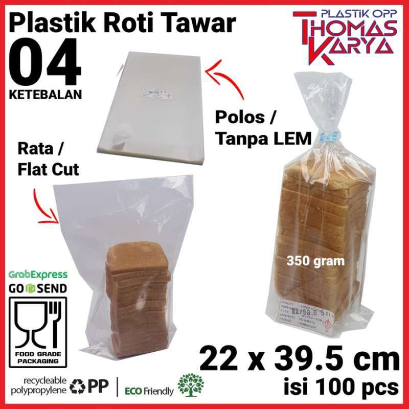 Opp Roti Polos Jual 22x39.5 cm Plastik OPP LEM TEBAL POLOS Kemasan Undangan roti tawar ...