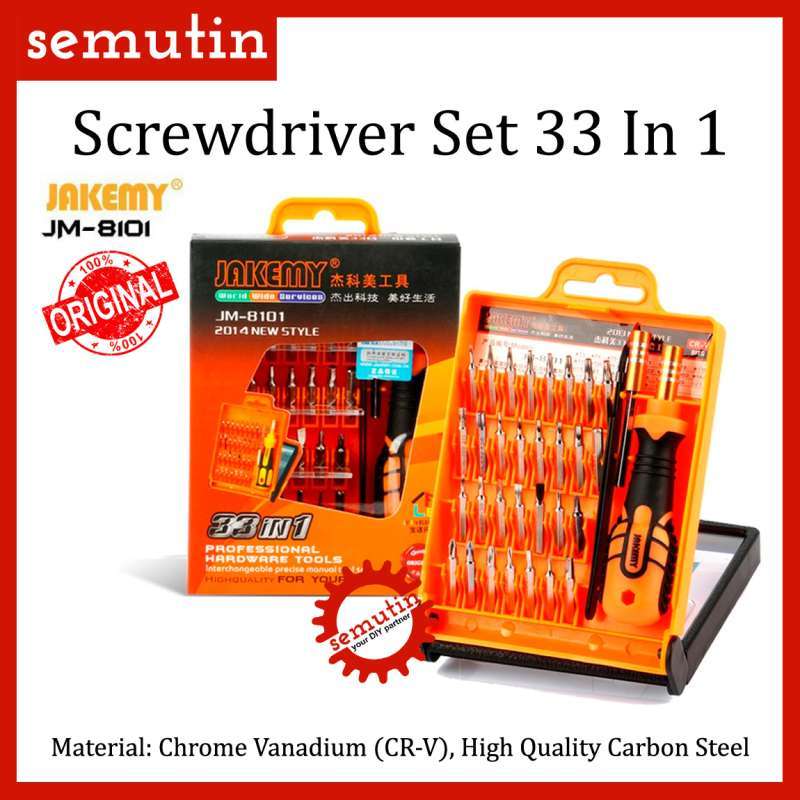 Jual Obeng Tool Set 33 in 1 JAKEMY JM-8101 ORIGINAL - Screwdriver HP ...
