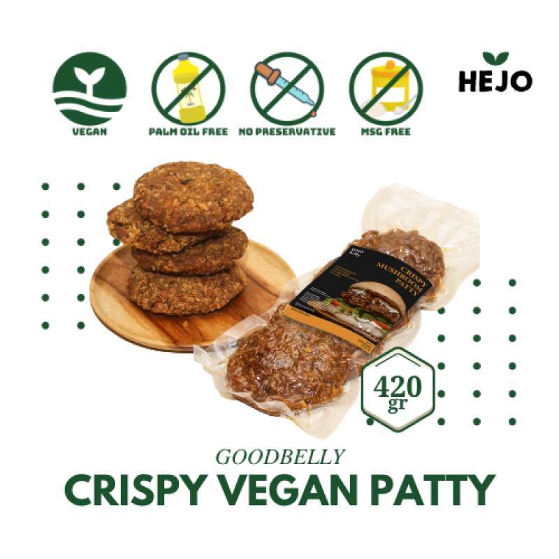 Jual Goodbelly Crispy Patty Mushroom Burger 420 gr Vegan Burger
