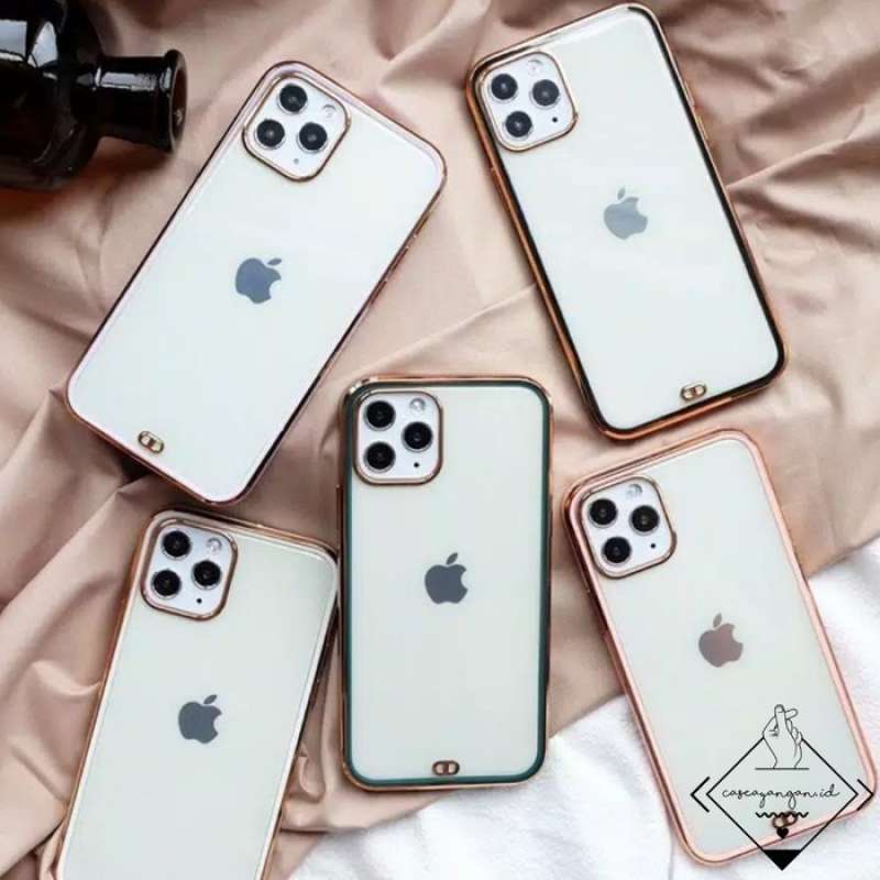 Jual Gold Plate Case Iphone 11 12 MINI    PRO MAX SE 2020 Casing Simple