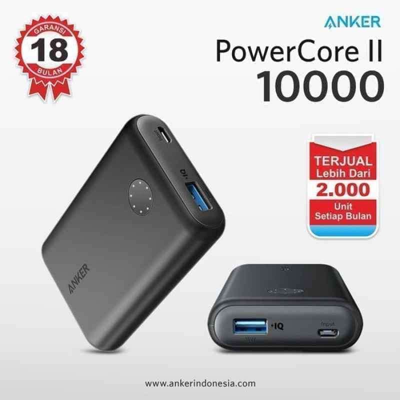 Promo Power Bank Quick Charge 3.0 Anker Powerbank Powercore Ii 10000Mah