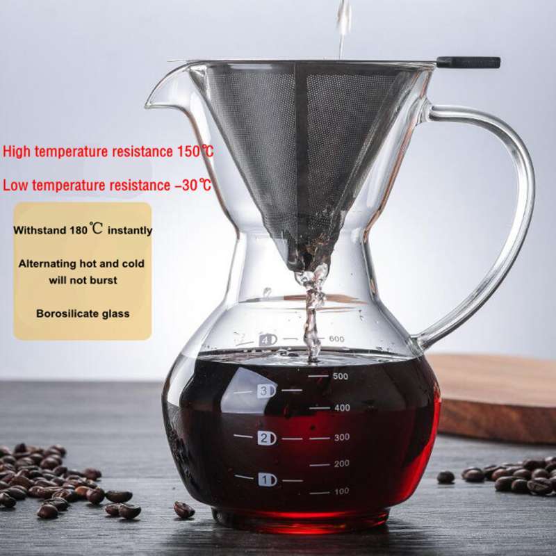 Promo Pour Over Coffee Maker Glass Coffee Drip Kettle Coffee Brewing