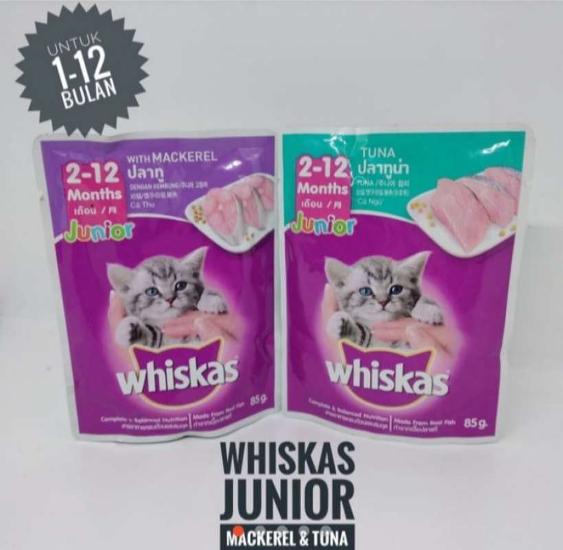 Jual Whiskas Pouch Junior 85gr Allah Varian Rasa Makanan Basah Kucing