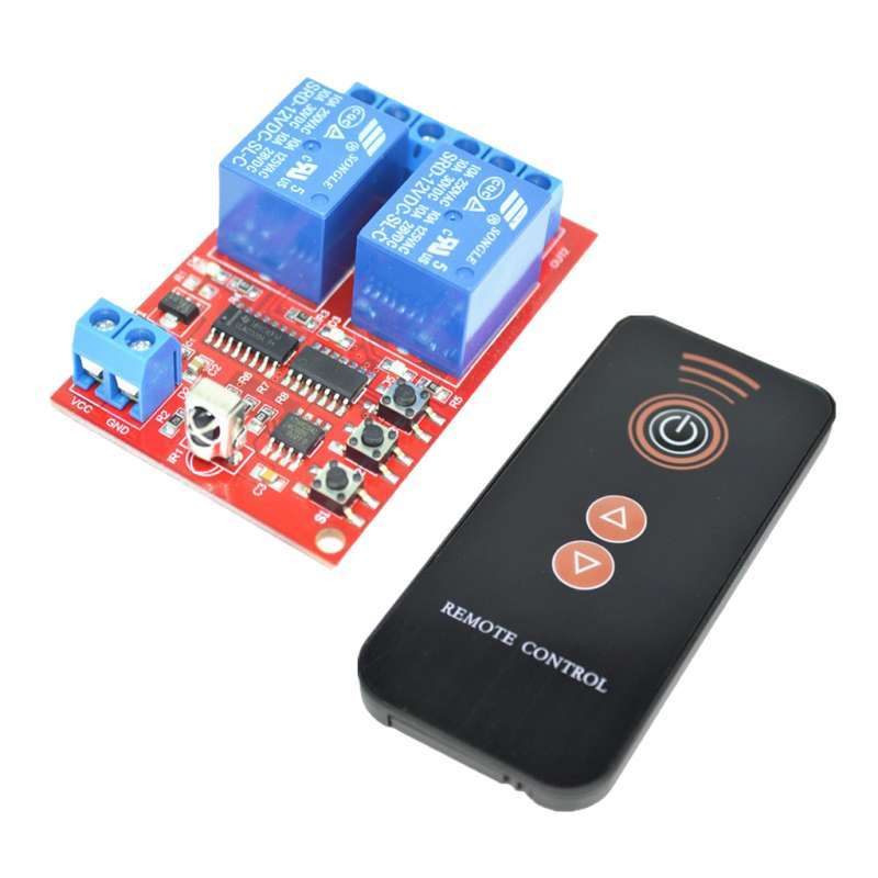 Jual Dc 12v 2ch Ir Wireless Remote Control Relay Module + 3 Key Black ...