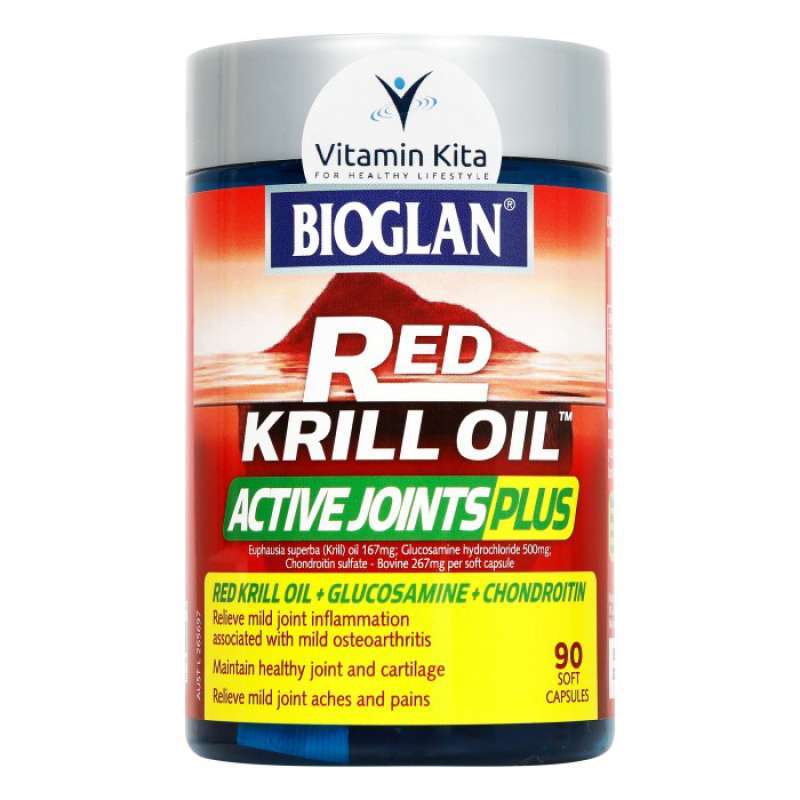 Jual Bioglan Red Krill Oil Active Joints Plus90 Soft Capsules di