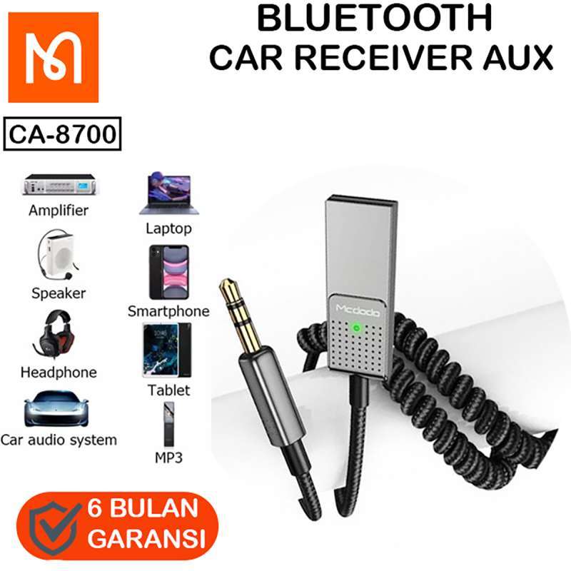 Jual MCDODO CA8700 Car Wireless Audio Receiver BT 5.1 Aux 3.5mm
