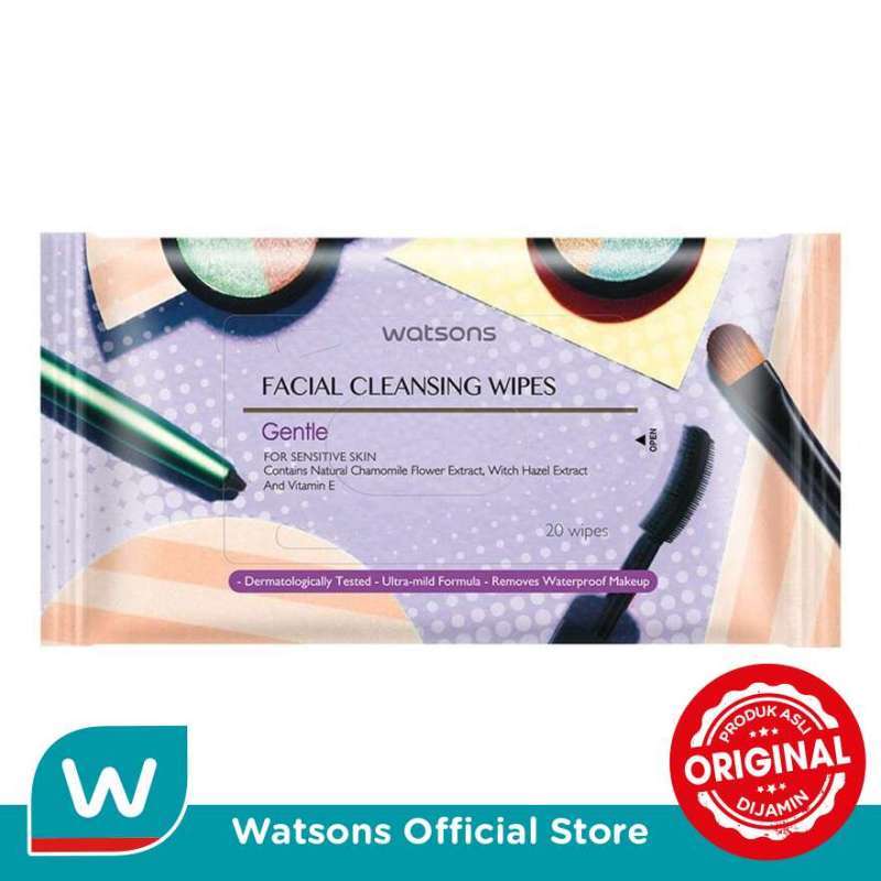 Promo Watsons Facial Cleansing Wipes Gentle 20'S Diskon 69 di Seller