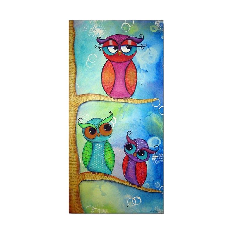 Jual OEM Owl 06 Printing Canvas Lukisan [Ukuran A3/ 42x30