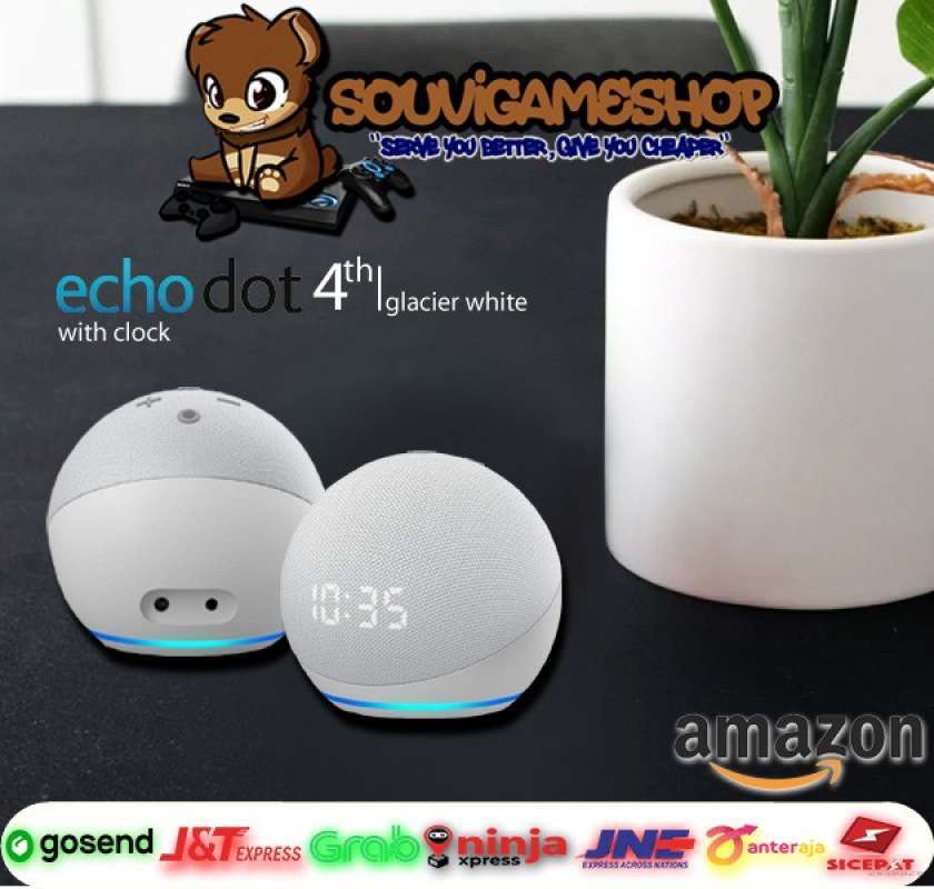 Jual AMAZON ECHO DOT 4TH GEN WITH CLOCK ORIGINAL LATEST SMART SPEAKER
