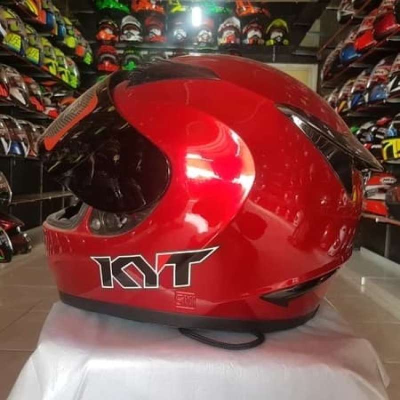 Jual Helm KYT R10 Solid Black Metallic full face di Seller Harald Store