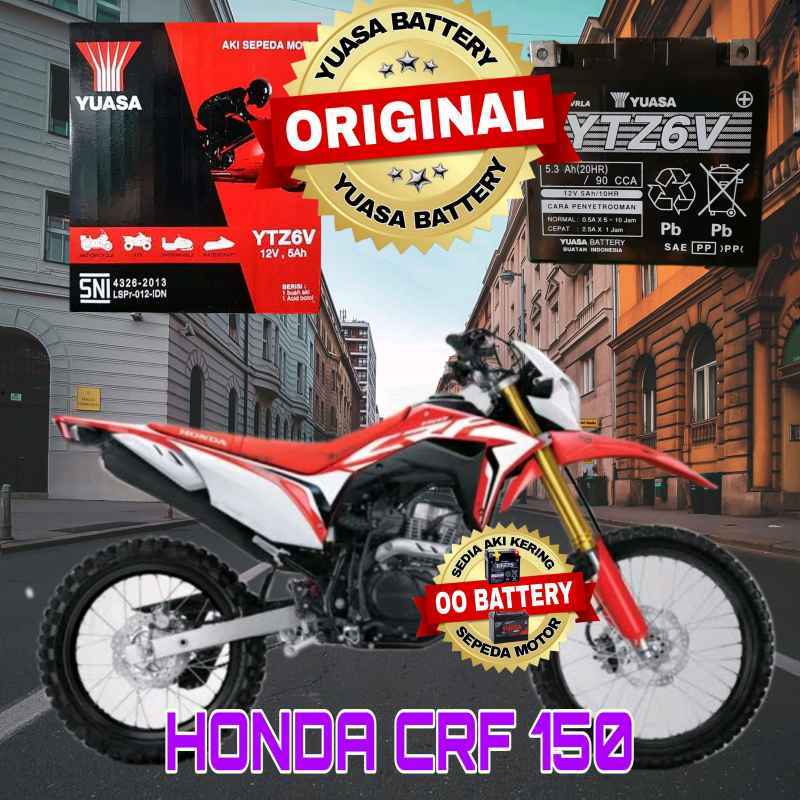 Jual Aki Kering Motor HONDA CRF 150 ORIGINAL YUASA YTZ7V 12Volt-6Ah di