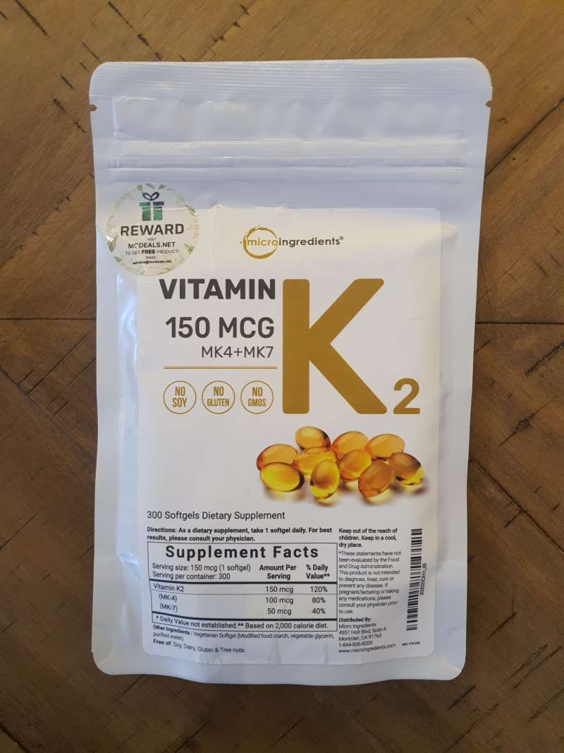 Jual vitamin k2 150mcg mk4 mk7 isi 300 softgel microingredients di