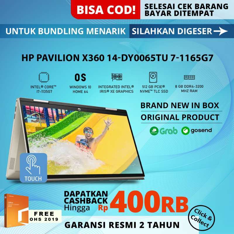 Jual HP Pavilion x360 Convertible 14-dy0065TU 14 FHD TS 250 Nits