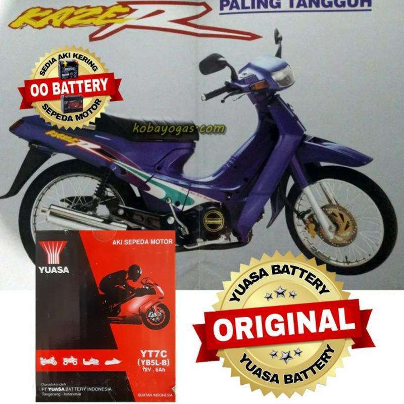Jual Aki Kering Motor KAWASAKI KAZE R Original Yuasa Yt7C (Yb5L-B