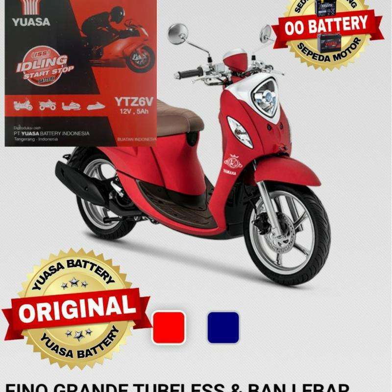 Jual Aki Kering Motor YAMAHA Fino Merk Original Yuasa Ytz6V 12V-5Ah di