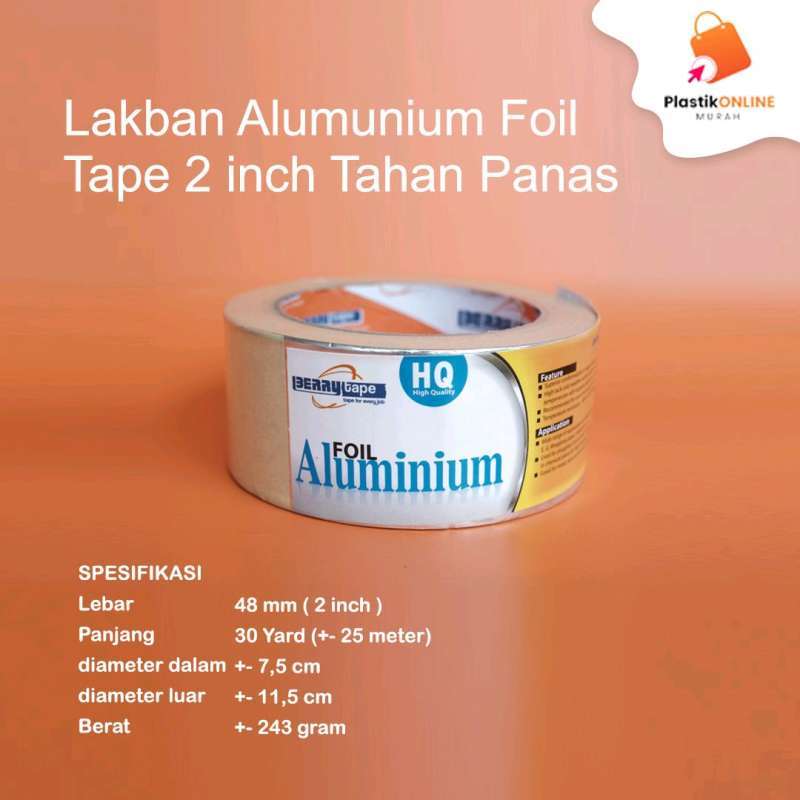 Jual Lakban Alumunium Foil Tape 2 inch Tahan panas | Isolasi Al umunium