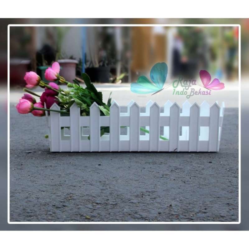 Jual Pot Bunga Pagar Dekorasi S 32 cm 5805 - Pot bunga Pagar plastik di