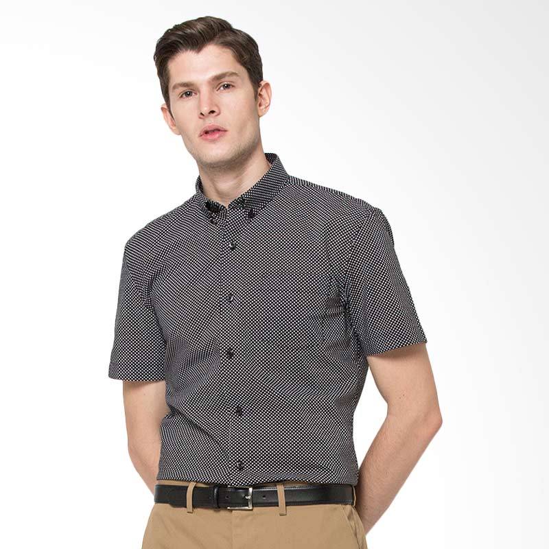 Jual The Executive Short Sleeve Shirt Kemeja Pria Black Jual The Executive Short Sleeve Shirt Kemeja Pria Black