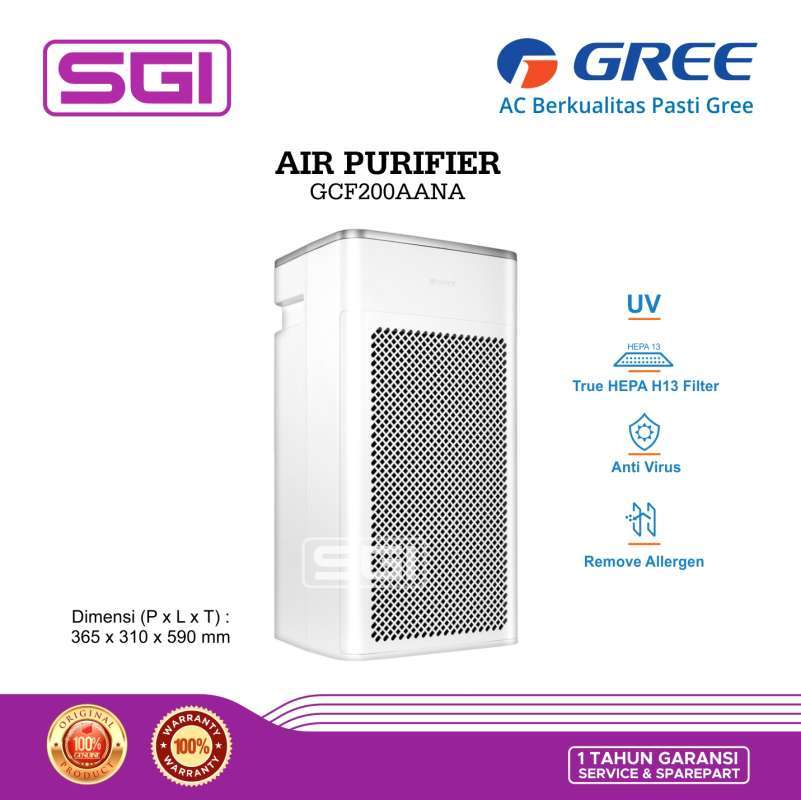 Promo Gree Air Purifier Gcf200aana Anti Bacteria Ionizer Virus Killer
