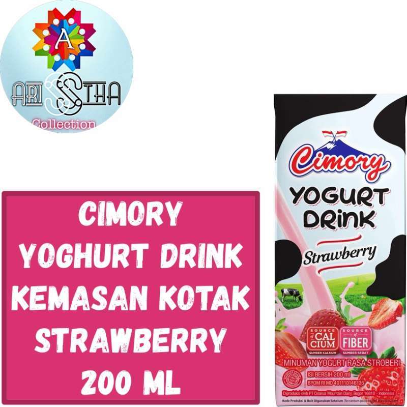 Jual Cimory Minuman Yoghurt Drink Kemasan Kotak 200 Ml Strawberry Halal