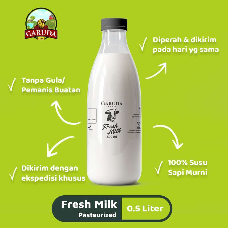 Jual Susu Sapi Pasteurisasi By Garuda Farm - (Khusus Customer Wilayah