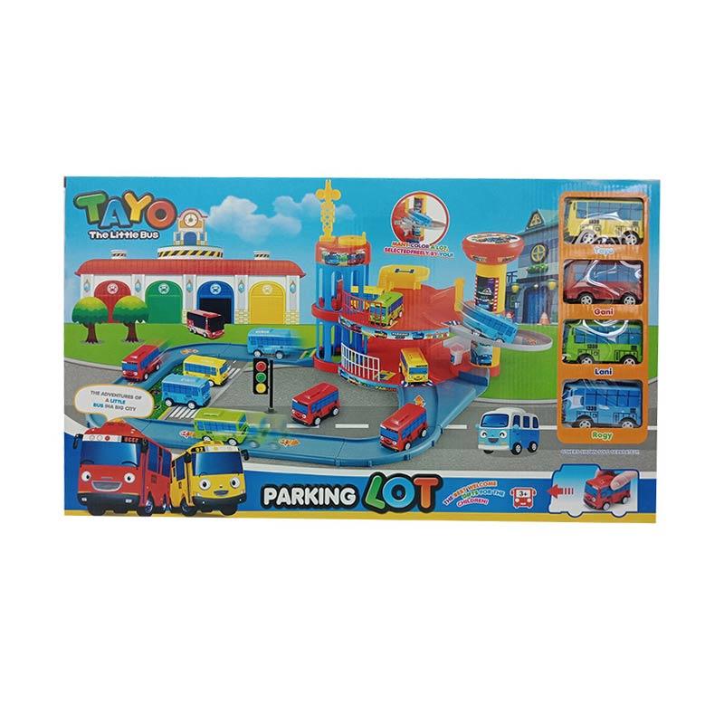   Tayo  Little Bus Parking Lot With 4 Bus Set Mainan  Anak 