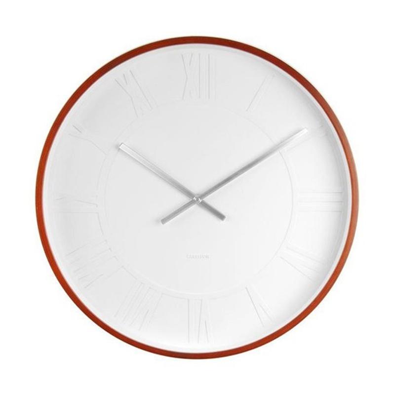 Jual Karlsson Wall Clock Mr. White Roman Numbers, Wooden Case D. 38,2Cm