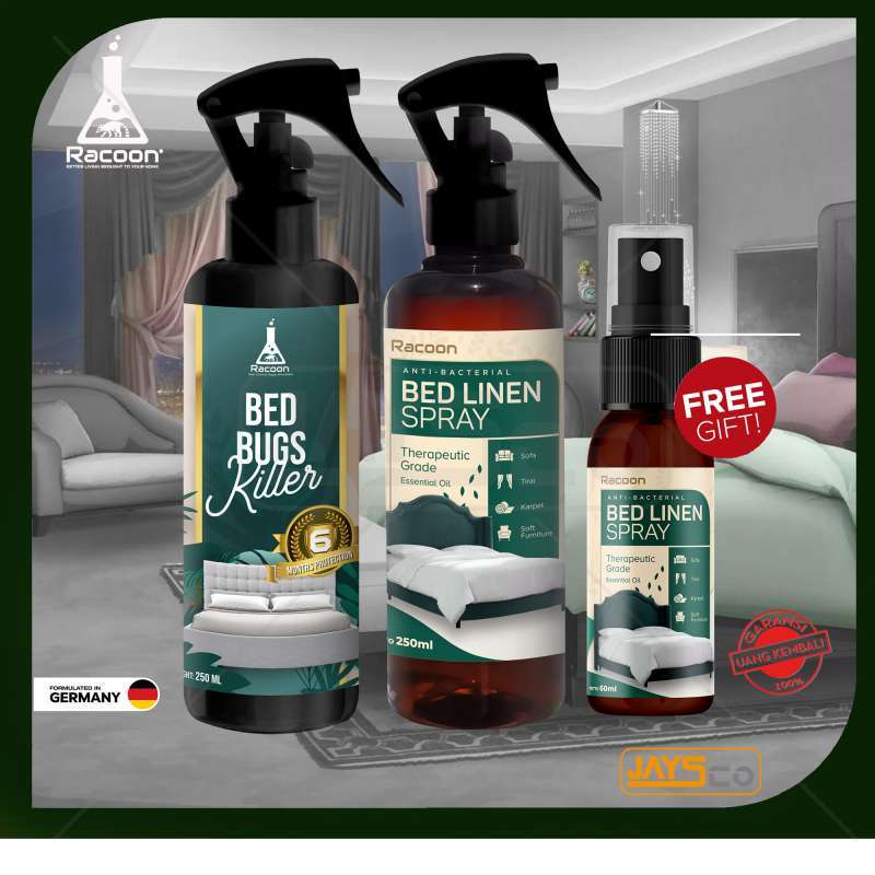 Jual Racoon Paket Bed Linen Bed Bugs Killer Anti Bakteri Tungau Kutu