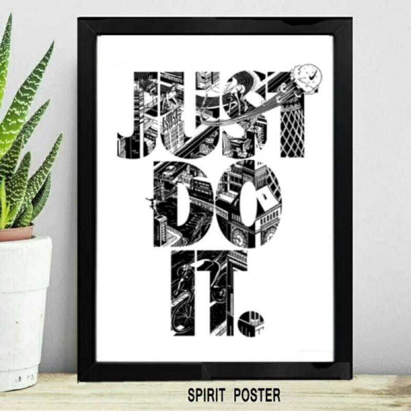 Jual hiasan dinding poster motivasiJust Do Itwalldecor pajangan